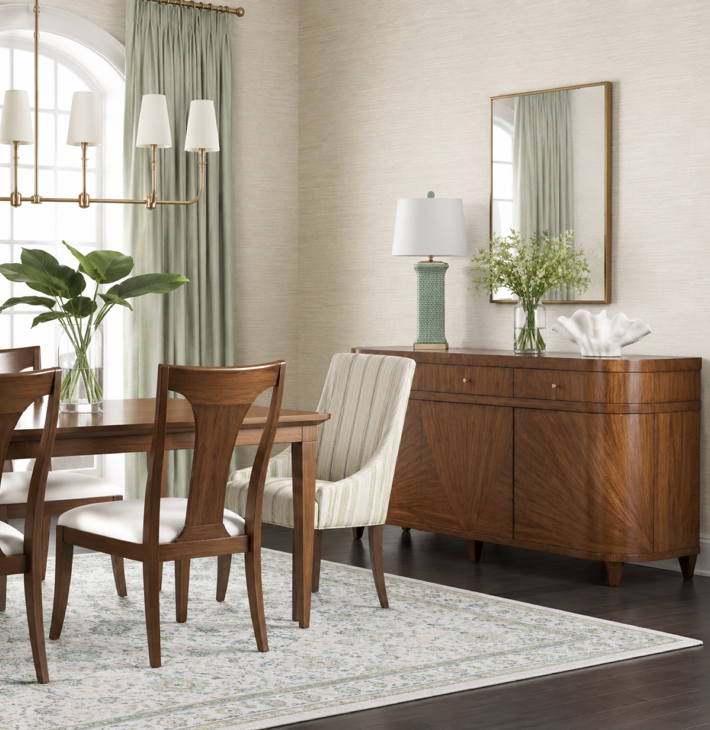 A furnished living room rendering