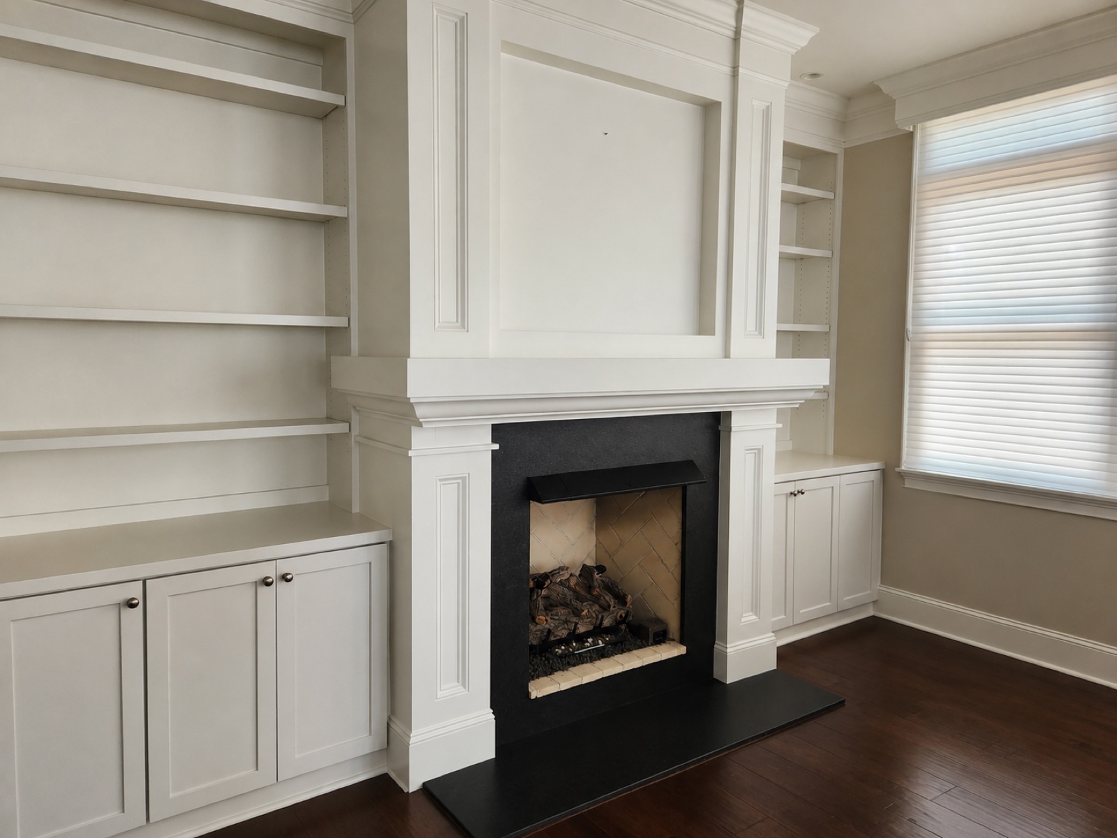 Built-in bookshelves before styling