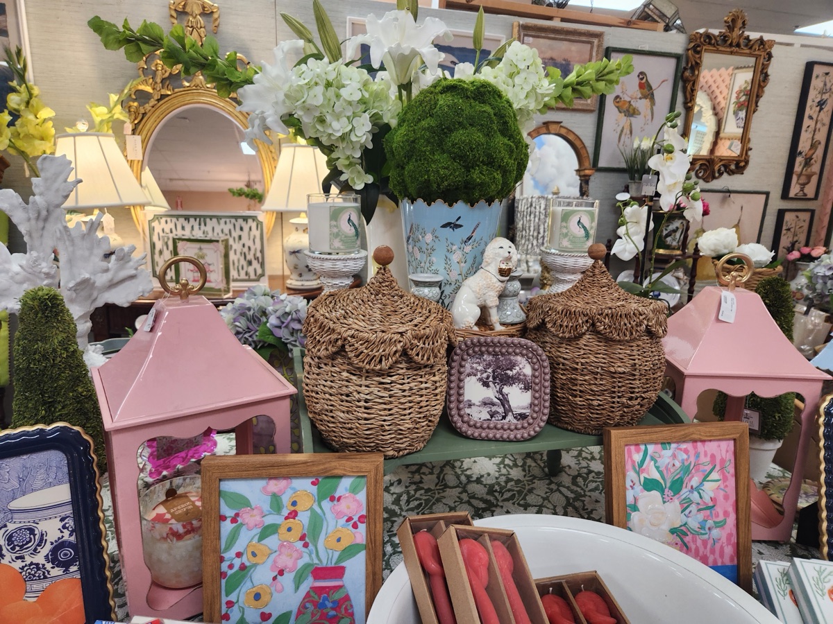 Antiques and furniture booths inside Mount Pleasant Mall in Mount Pleasant, South Carolina